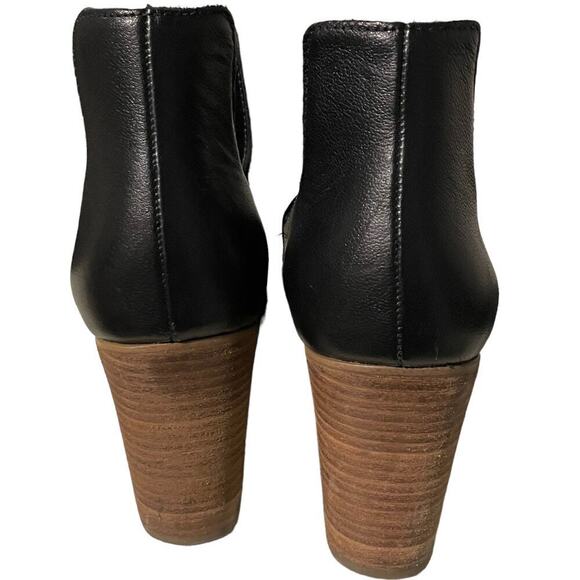 Steve Madden Black Leather Nello Peep Toe Bootie Sz 10 - Picture 7 of 8